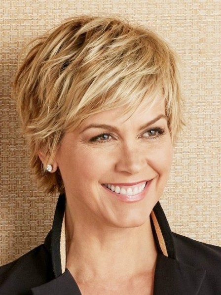 Cute Blonde Pixie Cut Ladies Wig Lace Front