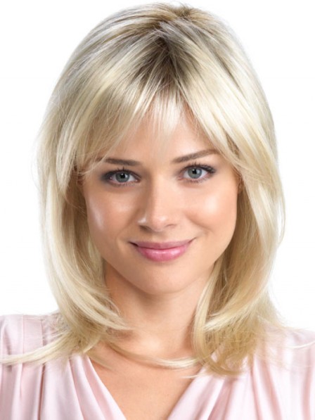 Classic Shoulder Length Human Hair Lace Front Mono Top Wig