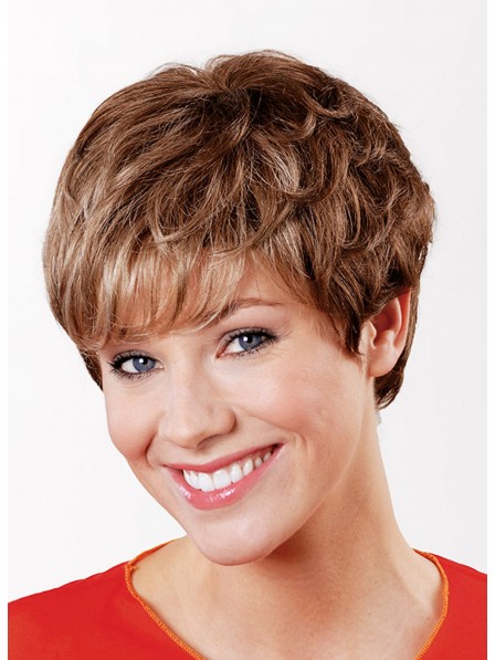 Pixie Cut Capless Human Hair BoyCuts Wigs For Young Lady