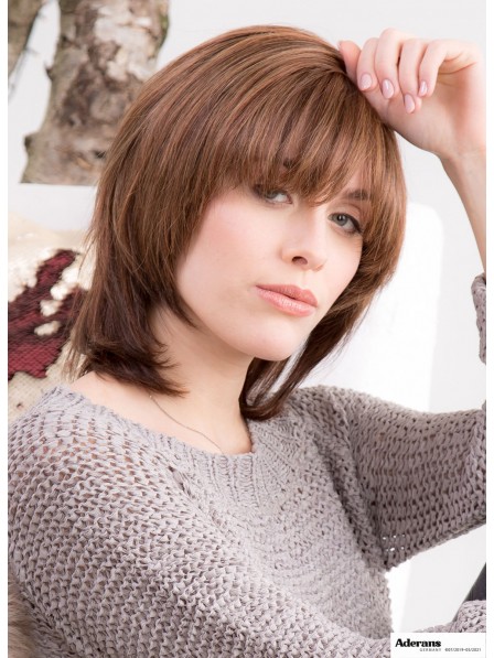 Beautiful Bobs Cut Capless Wig With Bangs Synthetic Hair