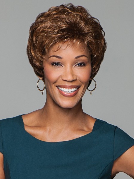 Classic Short Capless Curly Wigs For Old Women