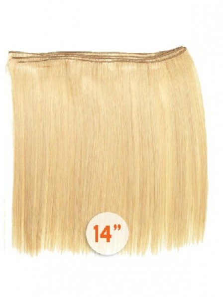 Straight Blonde 100% Human Hair Weft Hair Extensions
