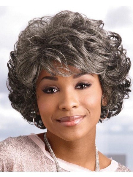 Gorgeous Short Black Women Wig With Classic Layered Waves For Chemo