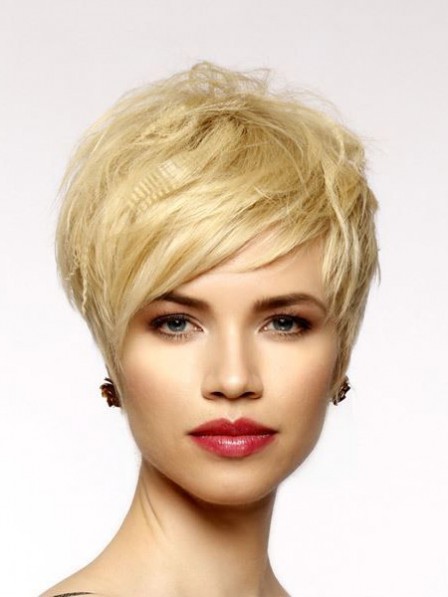 Nice Lace Front Pixie Real Hair Straight Wigs