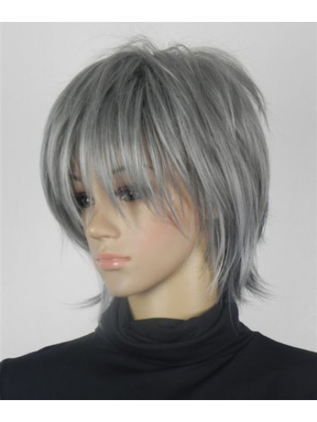 Timeless Excellent Grey Short Straight Synthetic Wigs