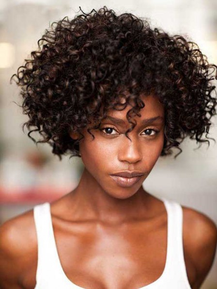 Popular Comfortable Short Curly Wig Capless For Black Women