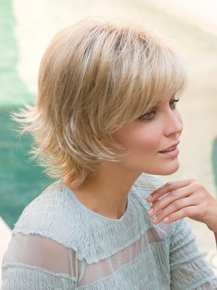 Online Sale Short Layered Synthetic Blonde Wigs