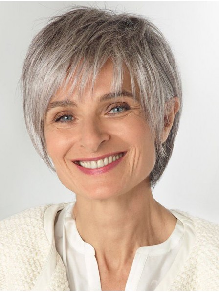 Short Straight Older Laides Grey Hair Wig