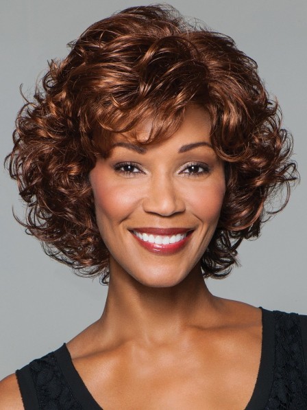 Softly Curled Layers Brown Black Women Afro Wigs