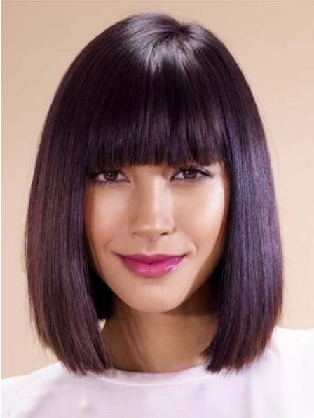 Popular Bob Smooth Hairstyles Wig With Full Bangs