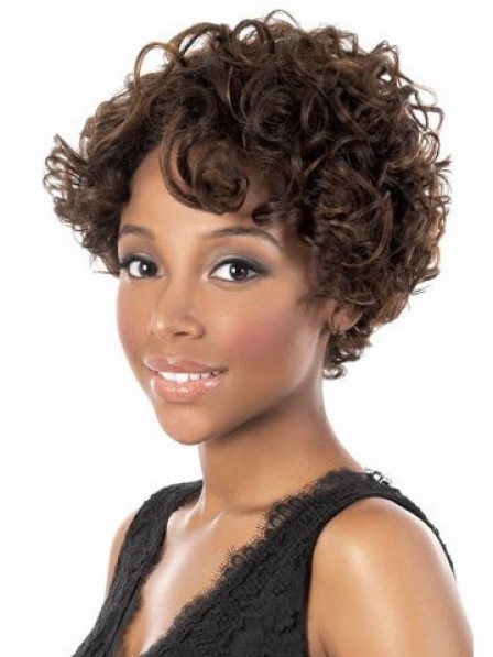 Pretty Curly Human Hair with Capless Wigs Fast Ship