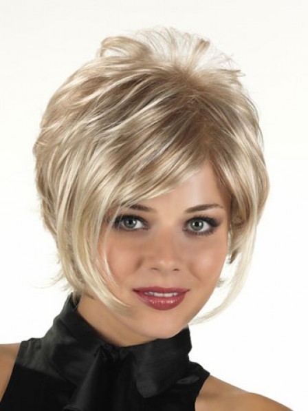 Heat Friendly Synthetic Hair Short Wavy Capless Hair Wigs