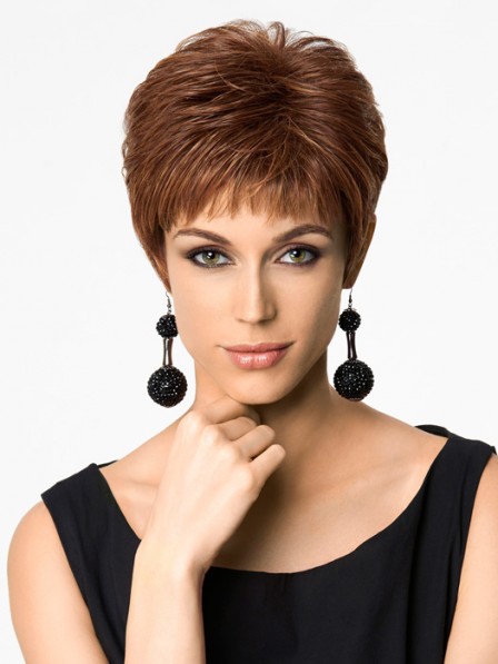 Modern Synthetic Pixie Cut Women Capless Straight Petite Wigs