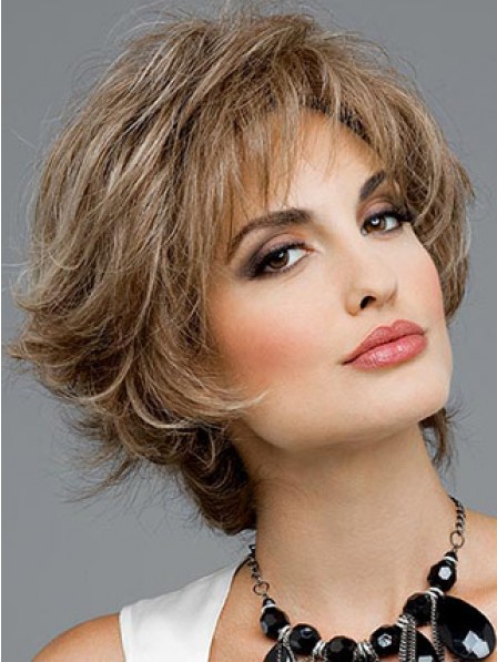 Beautiful Capless Short Wavy Synthetic Hair Wig For Women