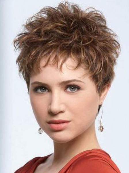 Synthetic Cropped Wavy Pixie Cut Women Hair Capless Wigs