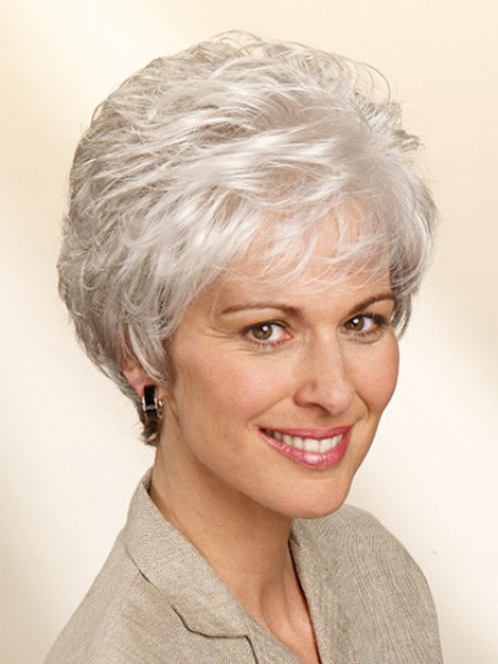 Classic Capless Wavy Grey Hair Short Wig Hot Sale