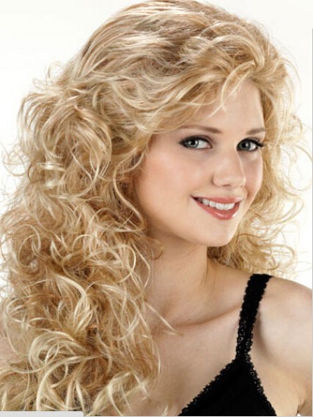 Hot Sale Synthetic Long Curly Hair Capless Wig For Young Women