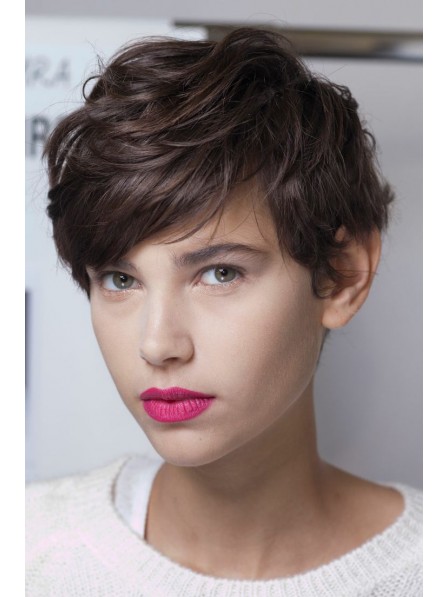 Nice Short Curly Hair With Bangs Synthetic Wig Om Sale